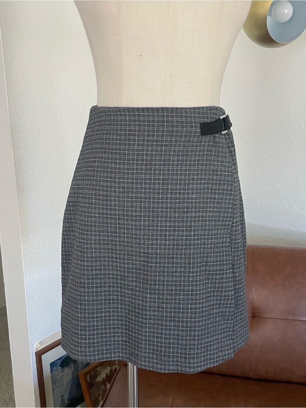 Vintage 1990s Tangents Preppy Plaid Mini Skirt